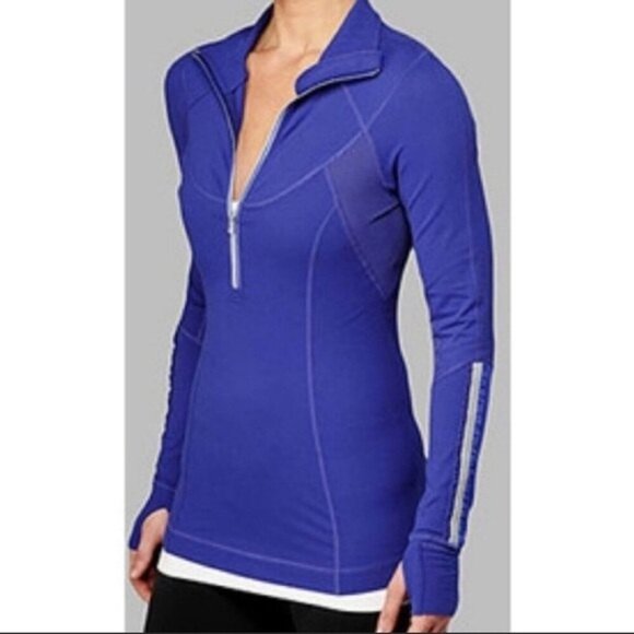 Lululemon Pullover Purple Half Zip Running Run Dash 1/2 Zip Long Sleeve Size 10 - Picture 1 of 6